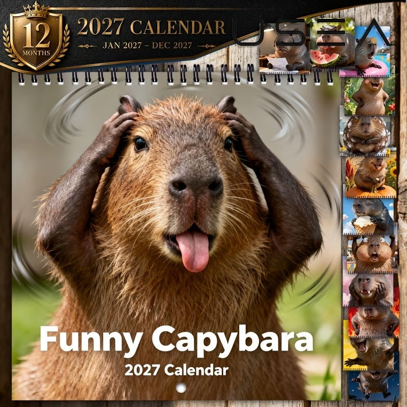 Plan Your Year With Laughs! 2027 Capybara Wall Calendar