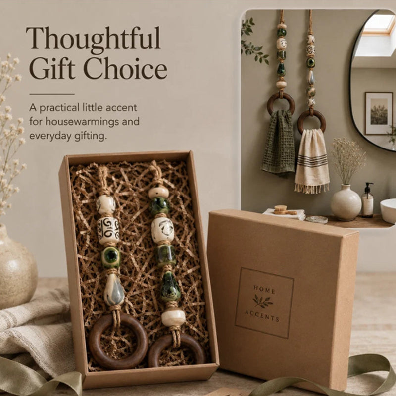 Add Rustic Charm Instantly! Handcrafted Beaded Towel Hanger