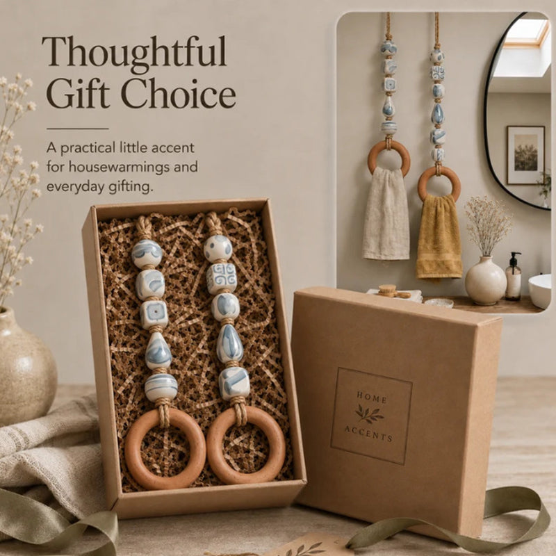 Add Rustic Charm Instantly! Handcrafted Beaded Towel Hanger