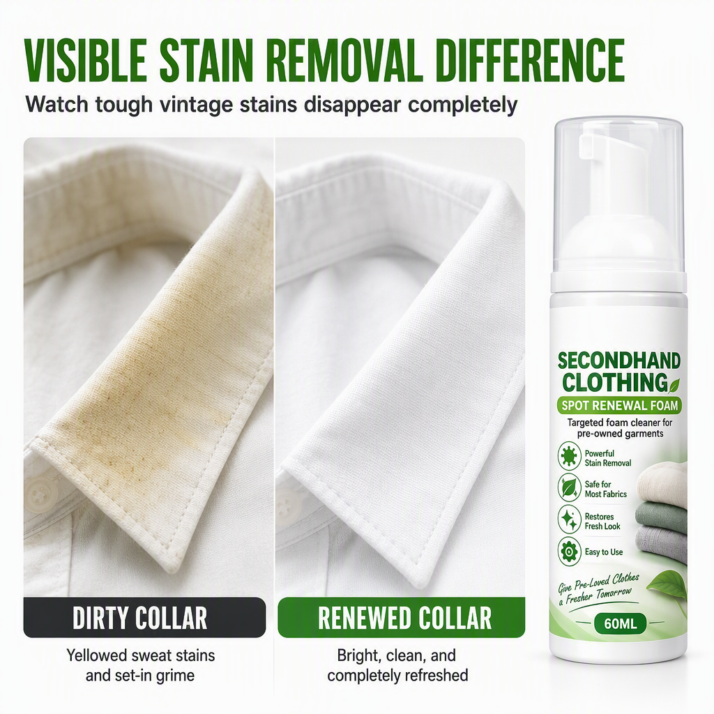 Refresh Clothes Instantly! Waterless Foam Stain Remover
