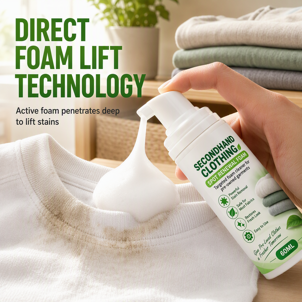 Refresh Clothes Instantly! Waterless Foam Stain Remover