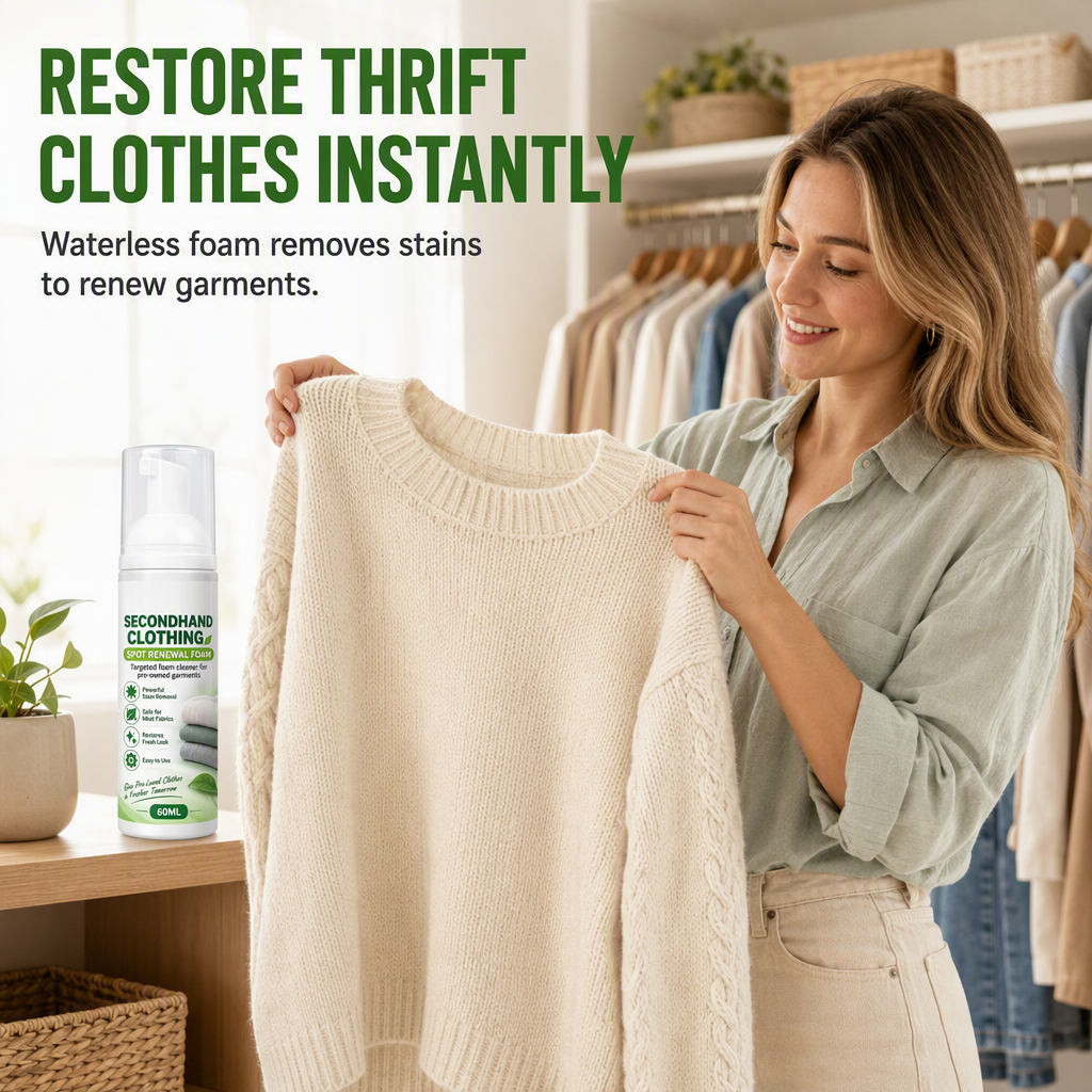 Refresh Clothes Instantly! Waterless Foam Stain Remover