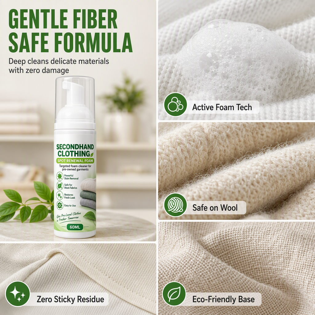 Refresh Clothes Instantly! Waterless Foam Stain Remover
