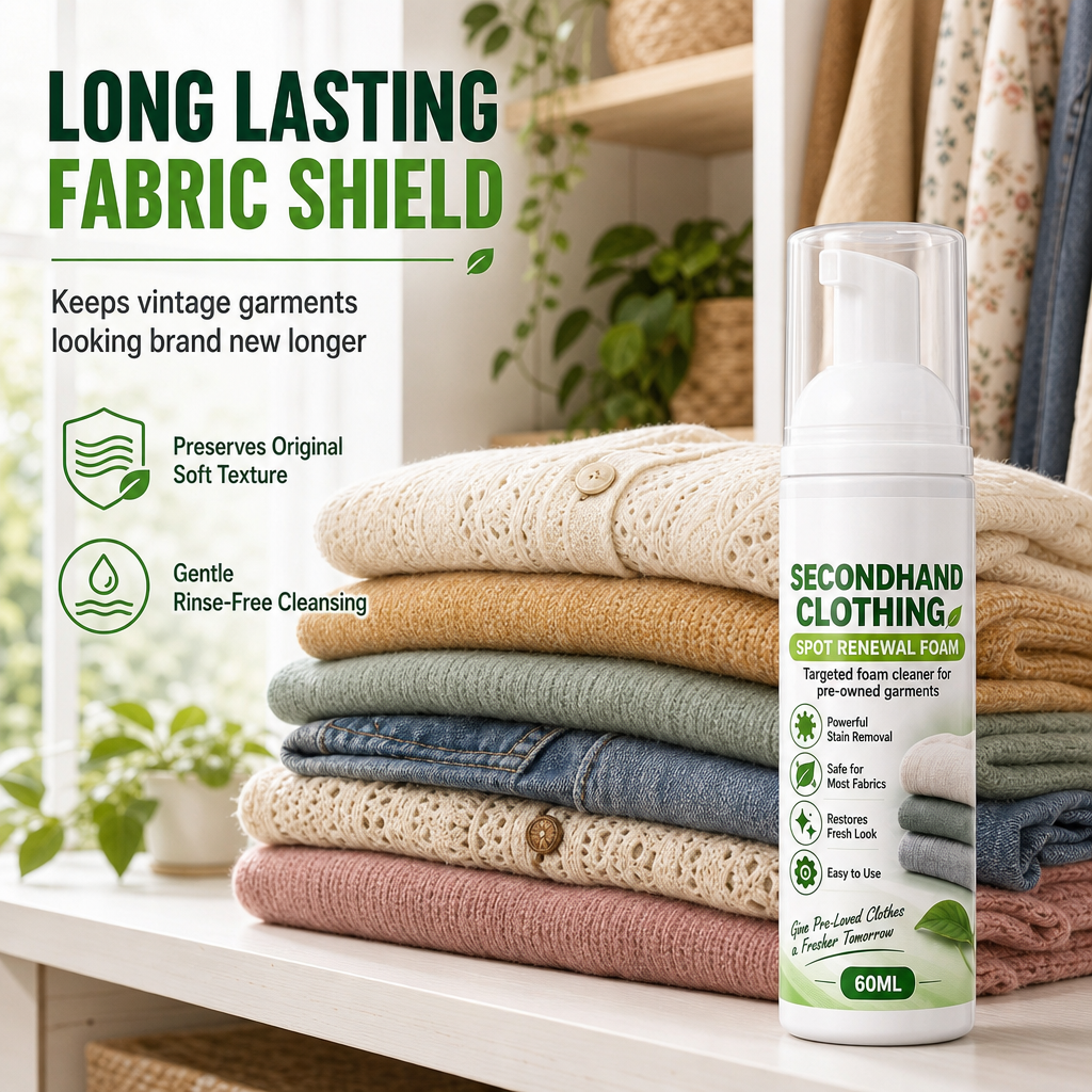Refresh Clothes Instantly! Waterless Foam Stain Remover