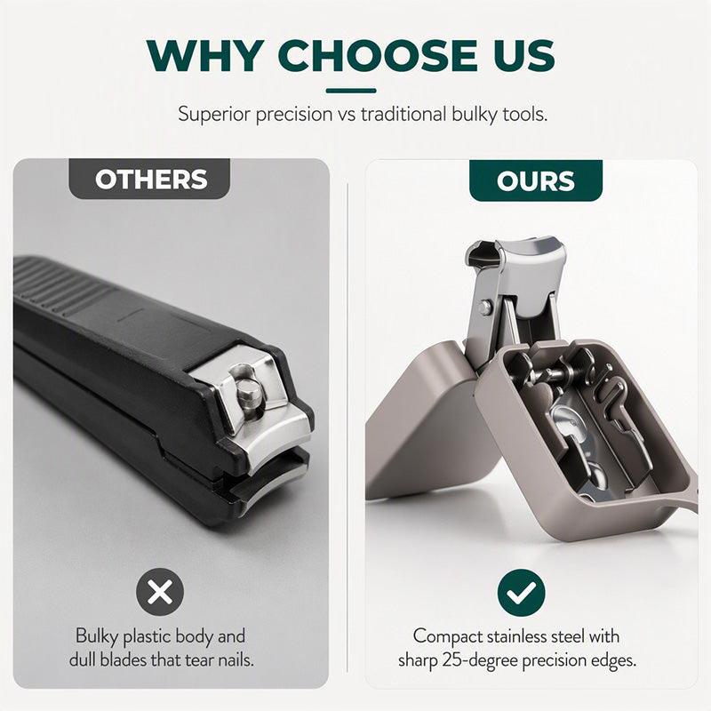 Trim Nails Instantly! Mini Folding Stainless Steel Nail Clipper