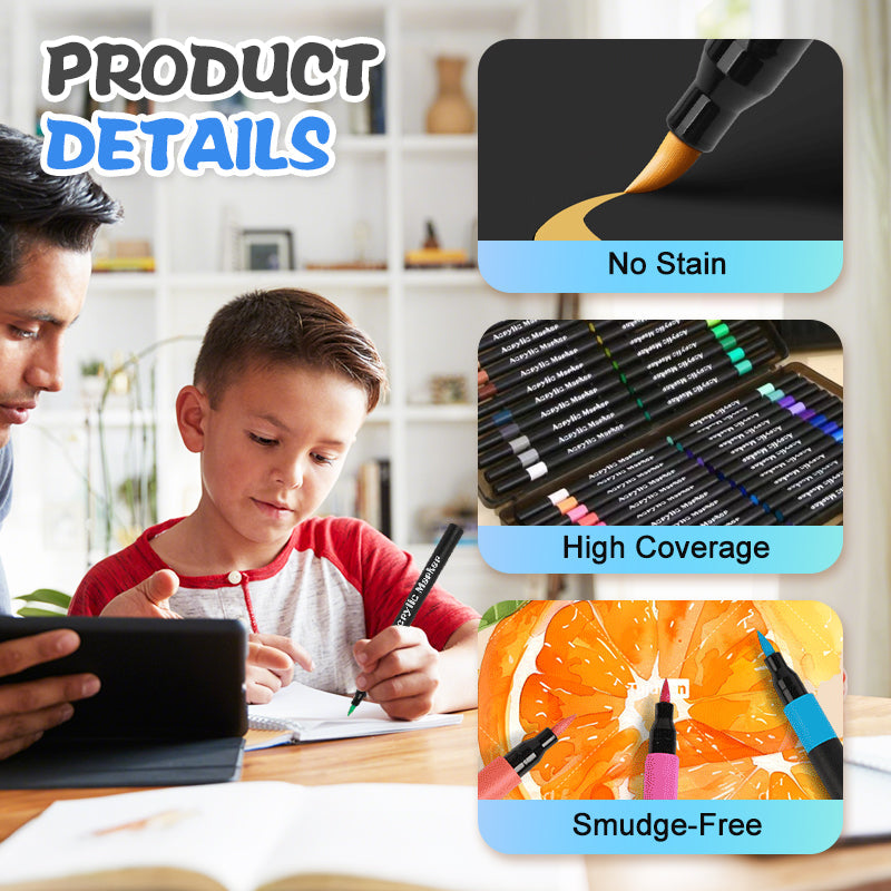 Paint On Any Surface Instantly! No-Bleed Acrylic Paint Markers
