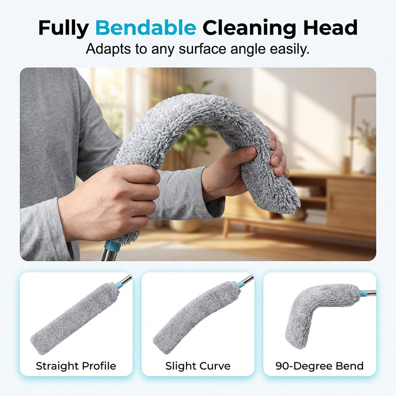 Clean Under Beds Instantly! Long-Handle Bendable Gap Duster