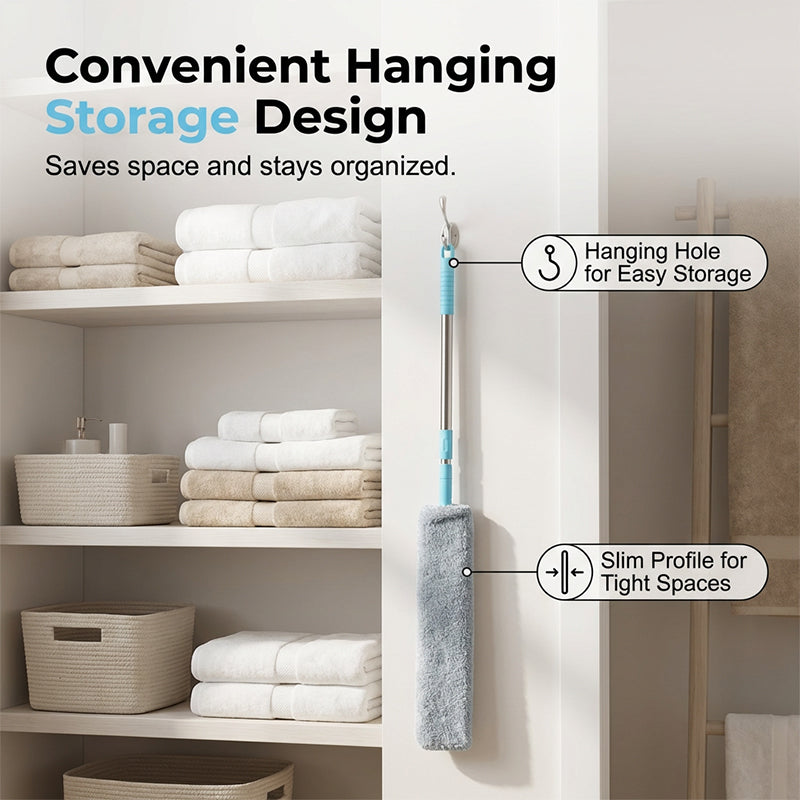 Clean Under Beds Instantly! Long-Handle Bendable Gap Duster