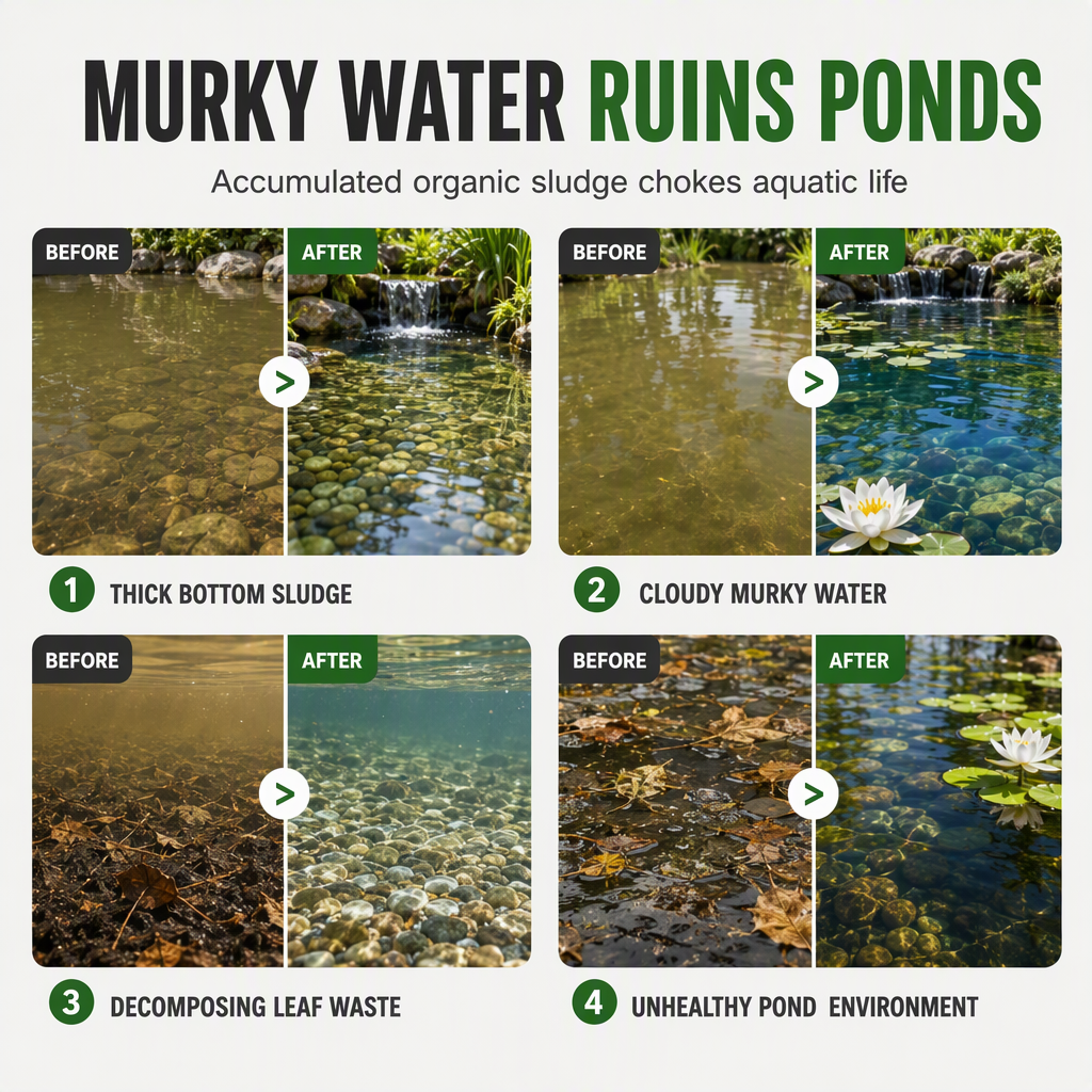 Clarify Pond Water Instantly! Natural Sludge Remover Powder