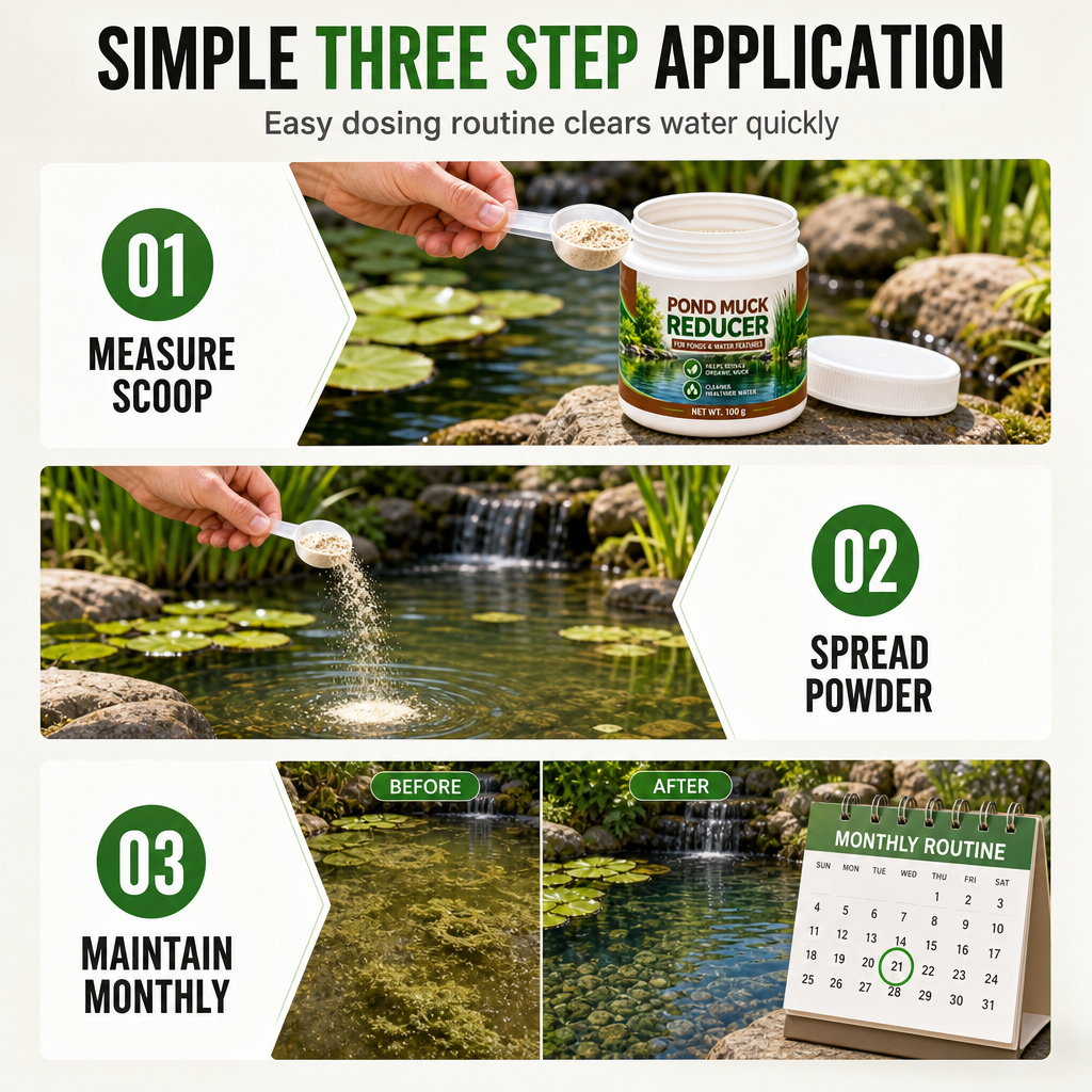 Clarify Pond Water Instantly! Natural Sludge Remover Powder
