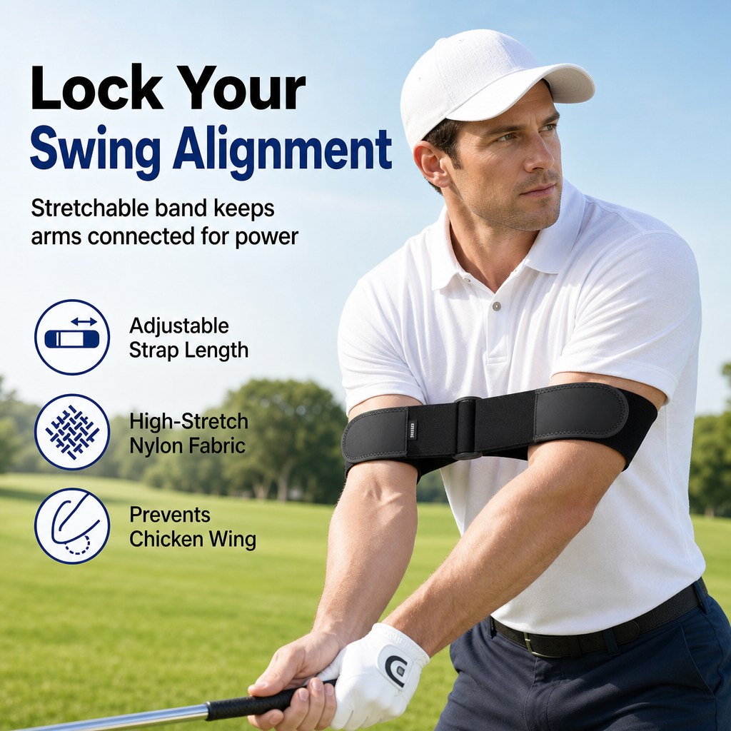 Lock Your Swing Instantly! Adjustable Golf Arm Connection Trainer