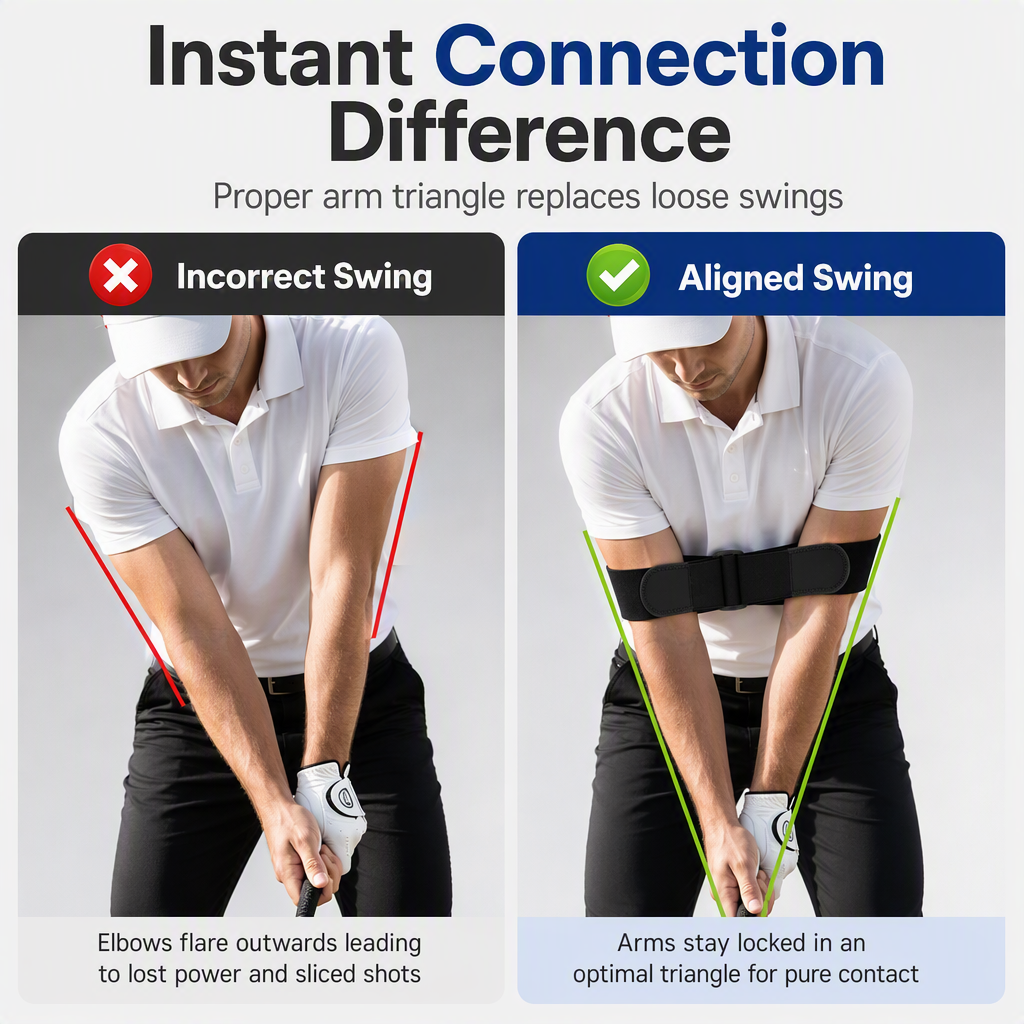 Lock Your Swing Instantly! Adjustable Golf Arm Connection Trainer