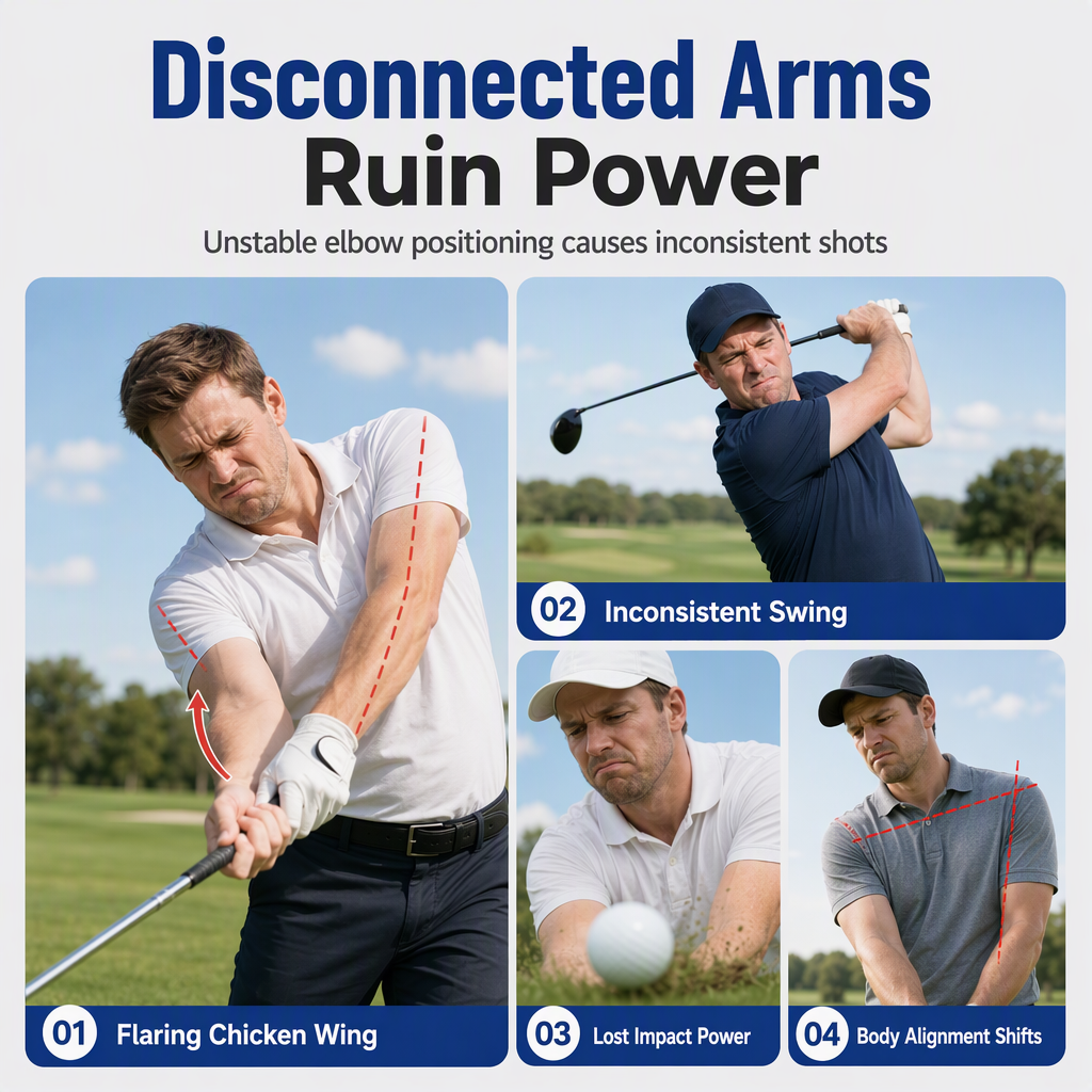 Lock Your Swing Instantly! Adjustable Golf Arm Connection Trainer