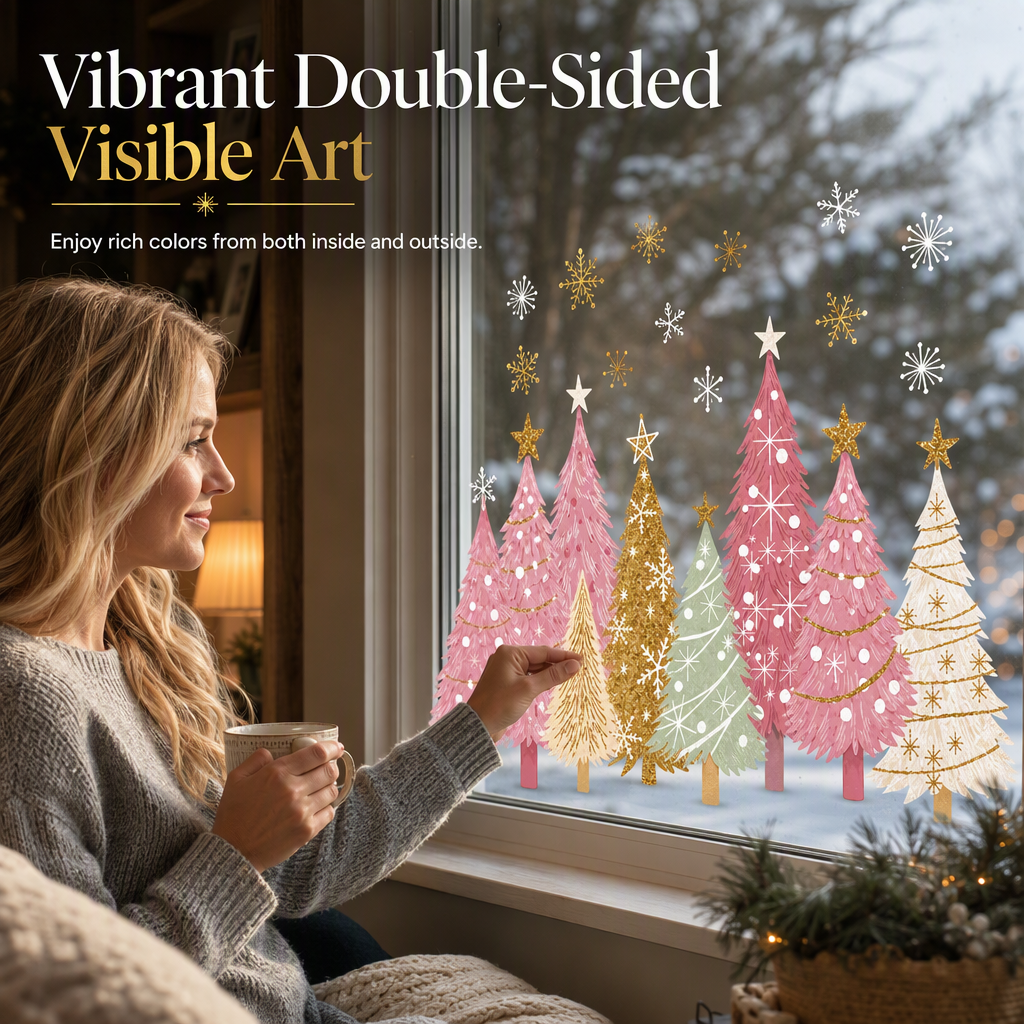 Decorate Windows Instantly! No-Glue Christmas Static Clings
