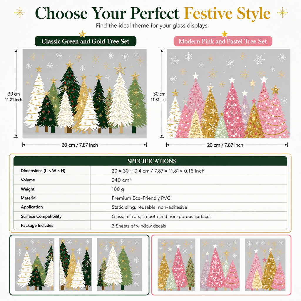 Decorate Windows Instantly! No-Glue Christmas Static Clings