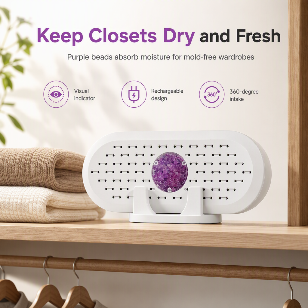 Absorb Moisture Instantly! Reusable Mini Dehumidifier