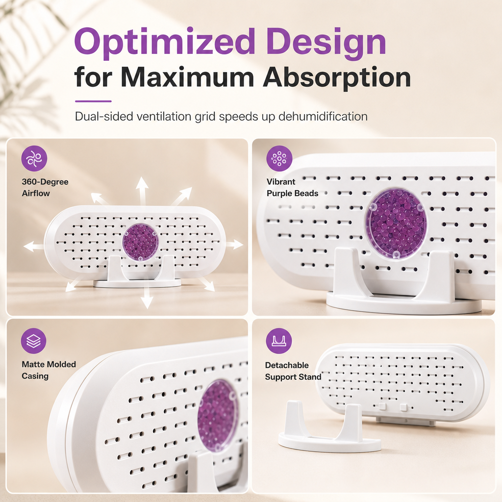 Absorb Moisture Instantly! Reusable Mini Dehumidifier