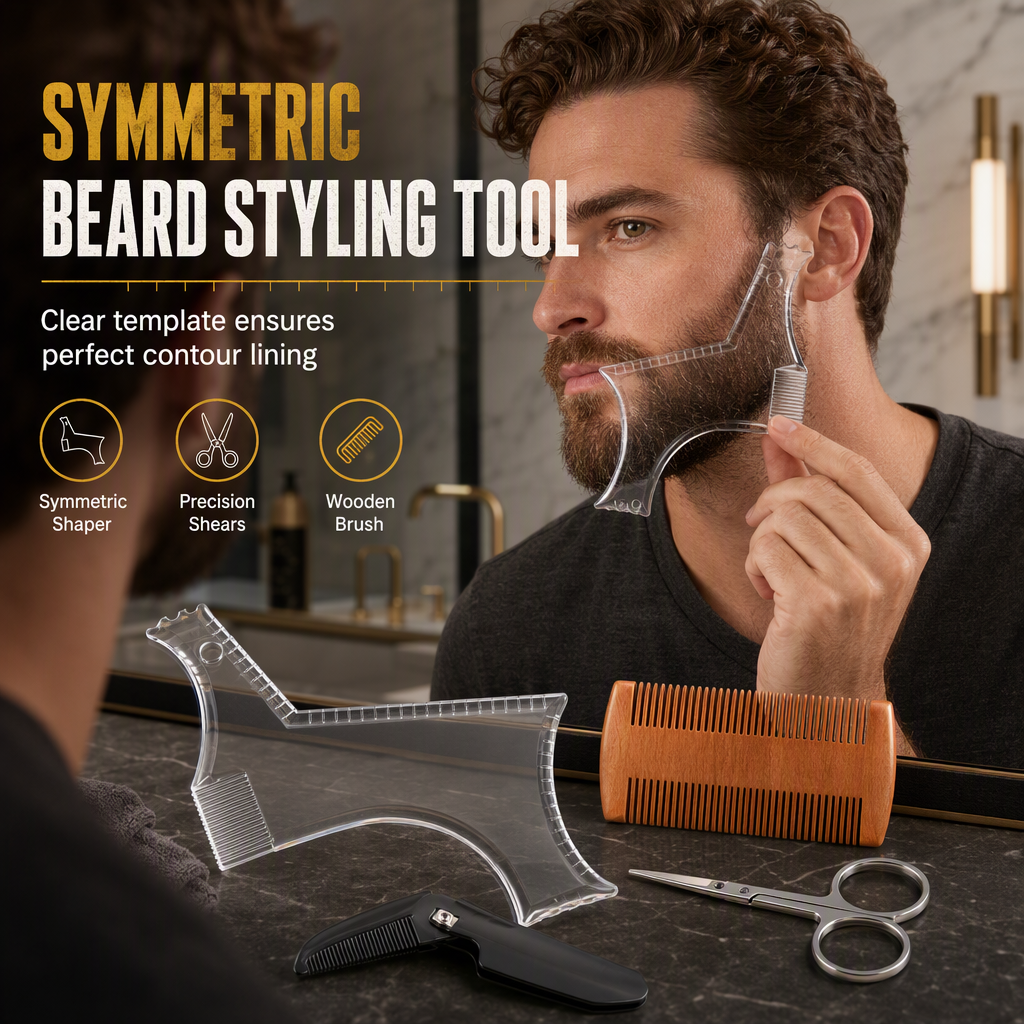 Shape a Perfect Beard Instantly! Symmetrical Beard Shaping Template