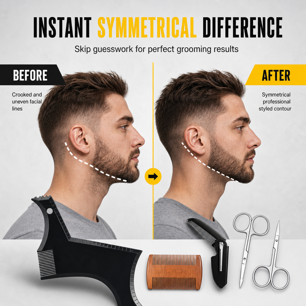 Shape a Perfect Beard Instantly! Symmetrical Beard Shaping Template