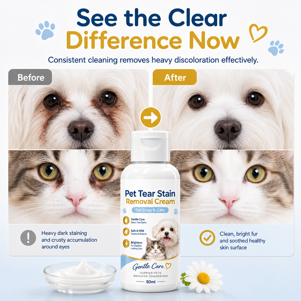 Remove Tear Stains Instantly! Gentle Pet Eye Cleansing Cream