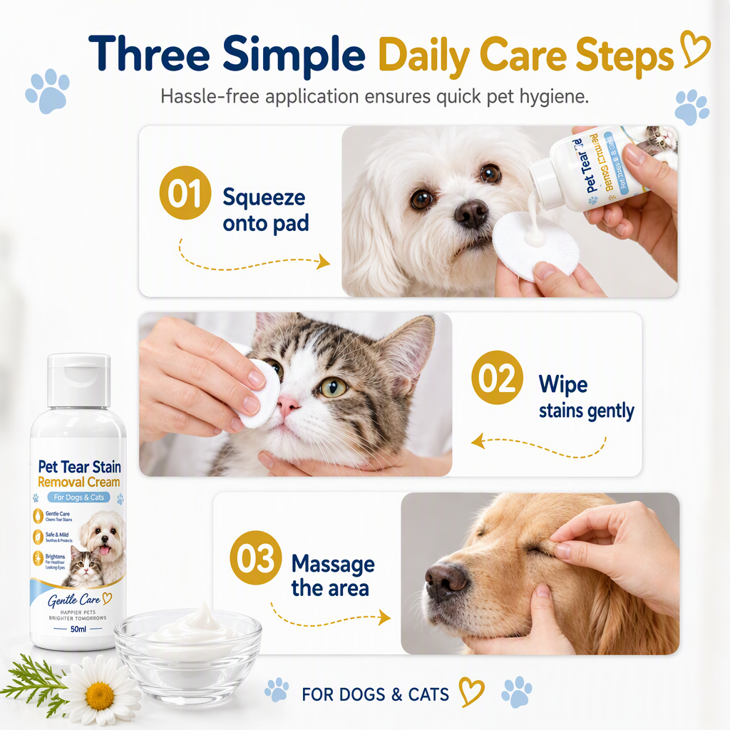 Remove Tear Stains Instantly! Gentle Pet Eye Cleansing Cream
