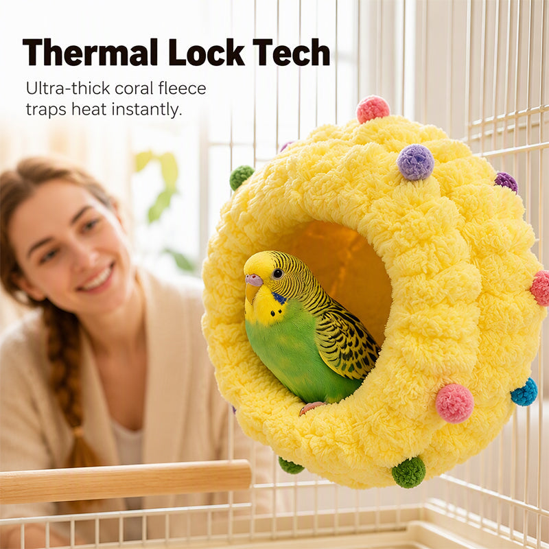 Give Birds Cozy Rest Instantly! Soft Fleece Hanging Bird Bed