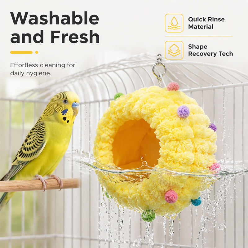 Give Birds Cozy Rest Instantly! Soft Fleece Hanging Bird Bed