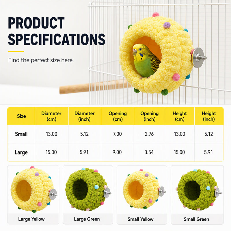 Give Birds Cozy Rest Instantly! Soft Fleece Hanging Bird Bed