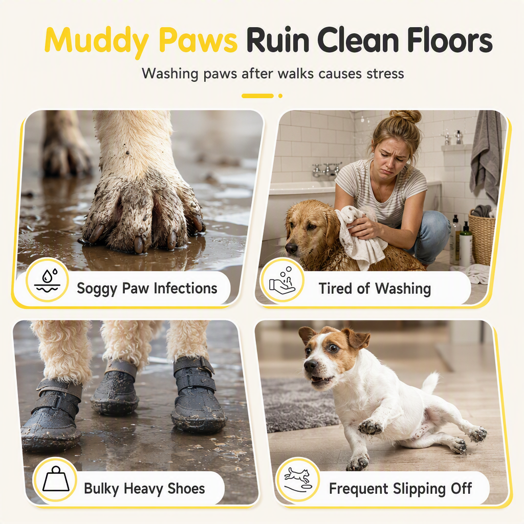 Keep Paws Clean Instantly! Disposable Waterproof Dog Paw Covers