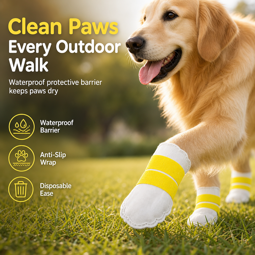 Keep Paws Clean Instantly! Disposable Waterproof Dog Paw Covers