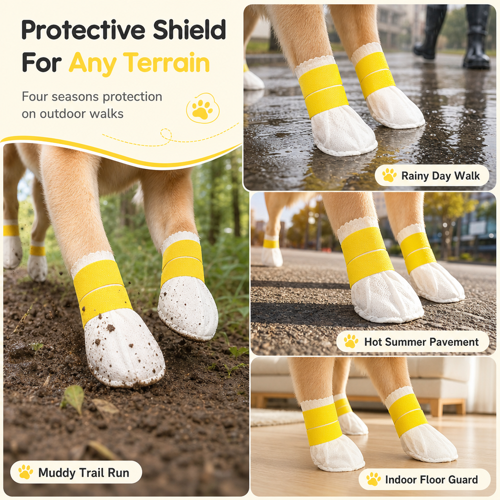 Keep Paws Clean Instantly! Disposable Waterproof Dog Paw Covers