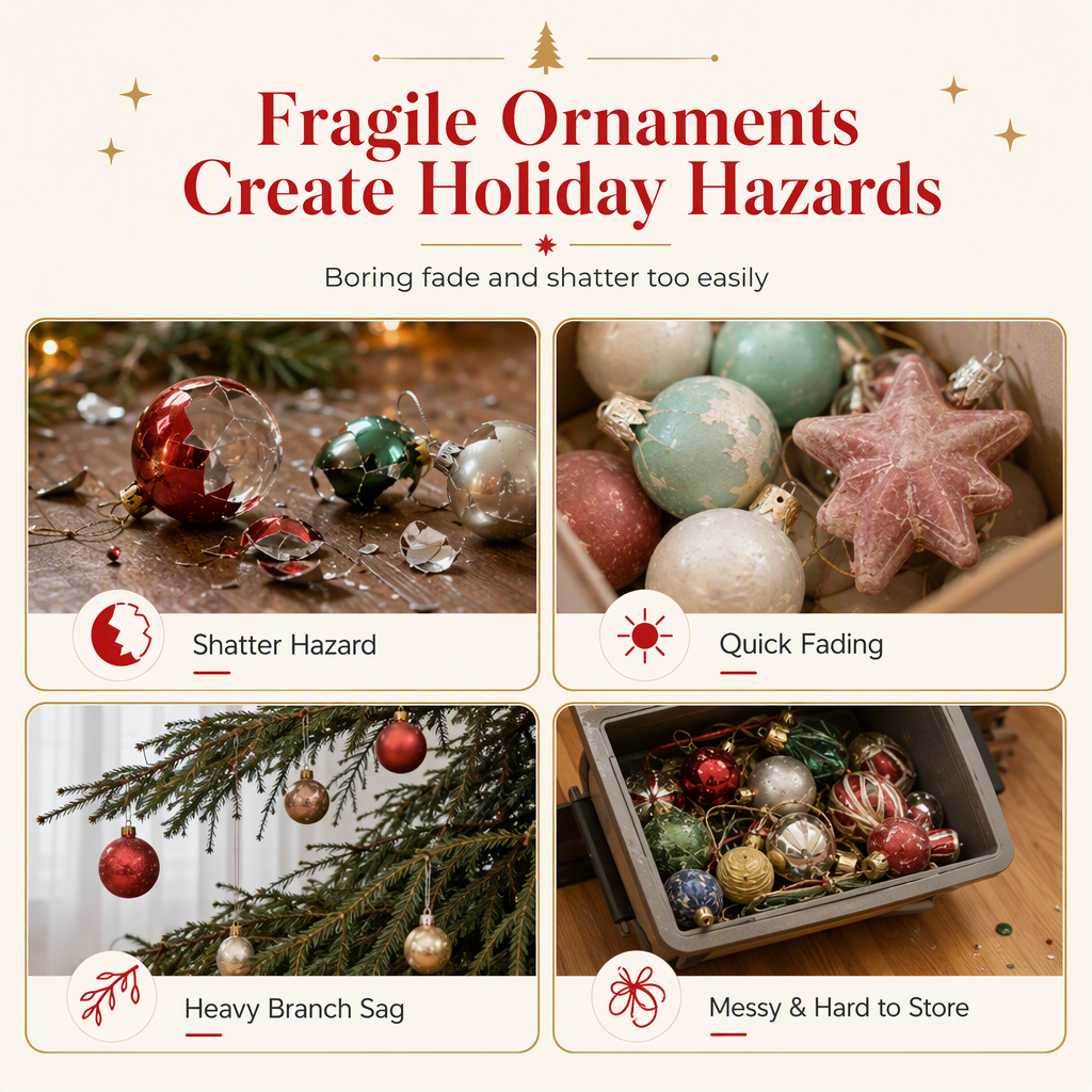 Trim Your Tree Instantly! Shatterproof Acrylic Dachshund Ornament（3-Pack）