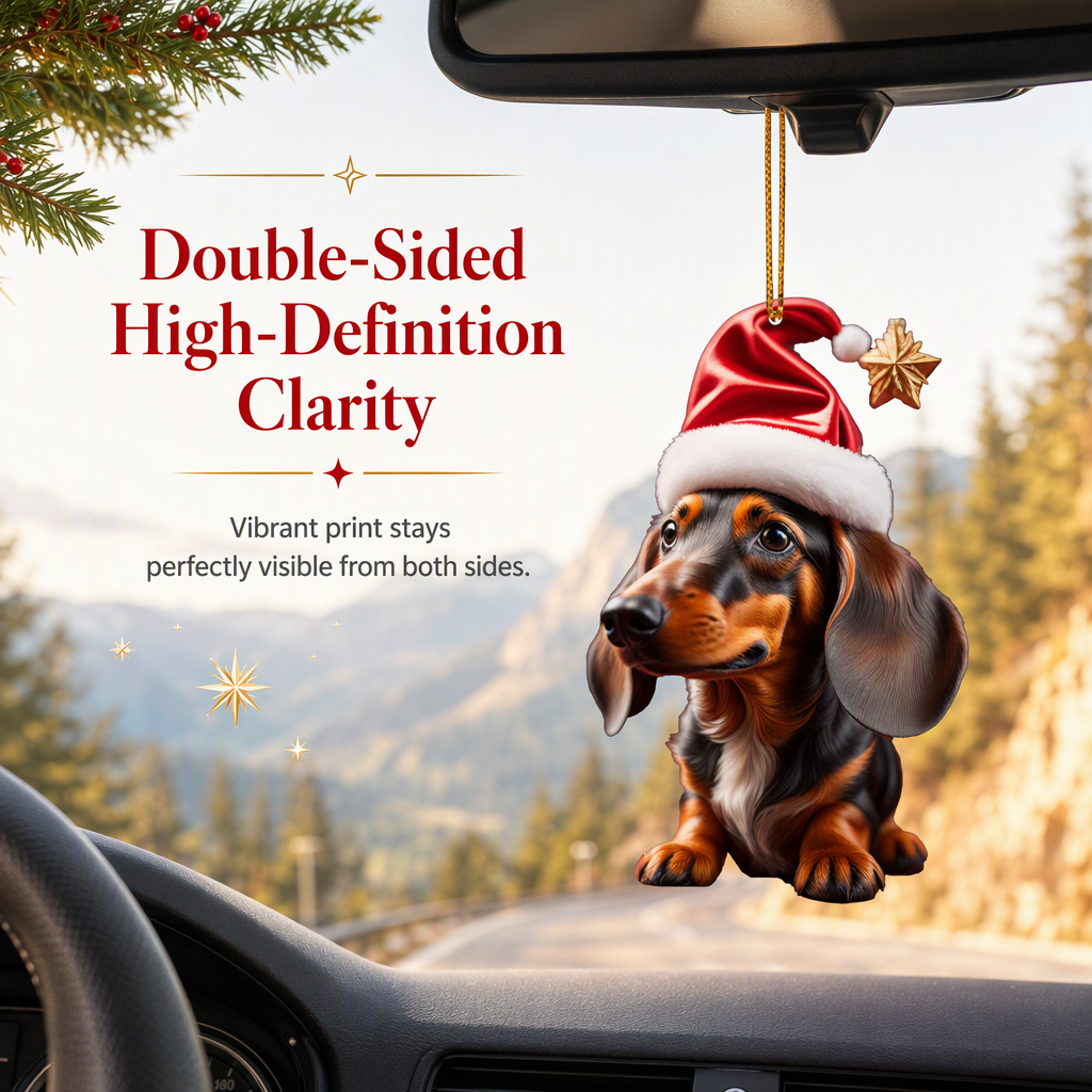 Trim Your Tree Instantly! Shatterproof Acrylic Dachshund Ornament（3-Pack）