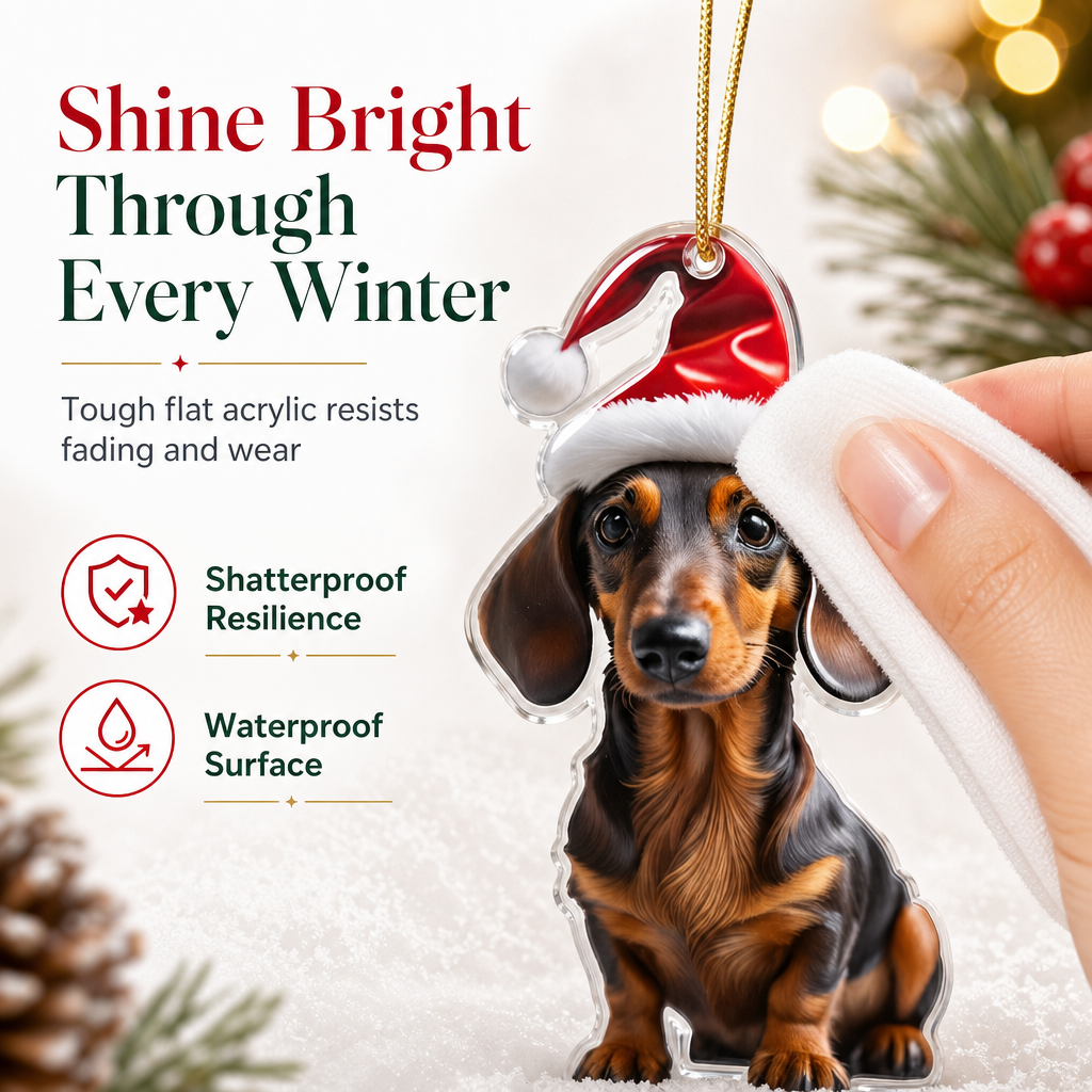 Trim Your Tree Instantly! Shatterproof Acrylic Dachshund Ornament（3-Pack）