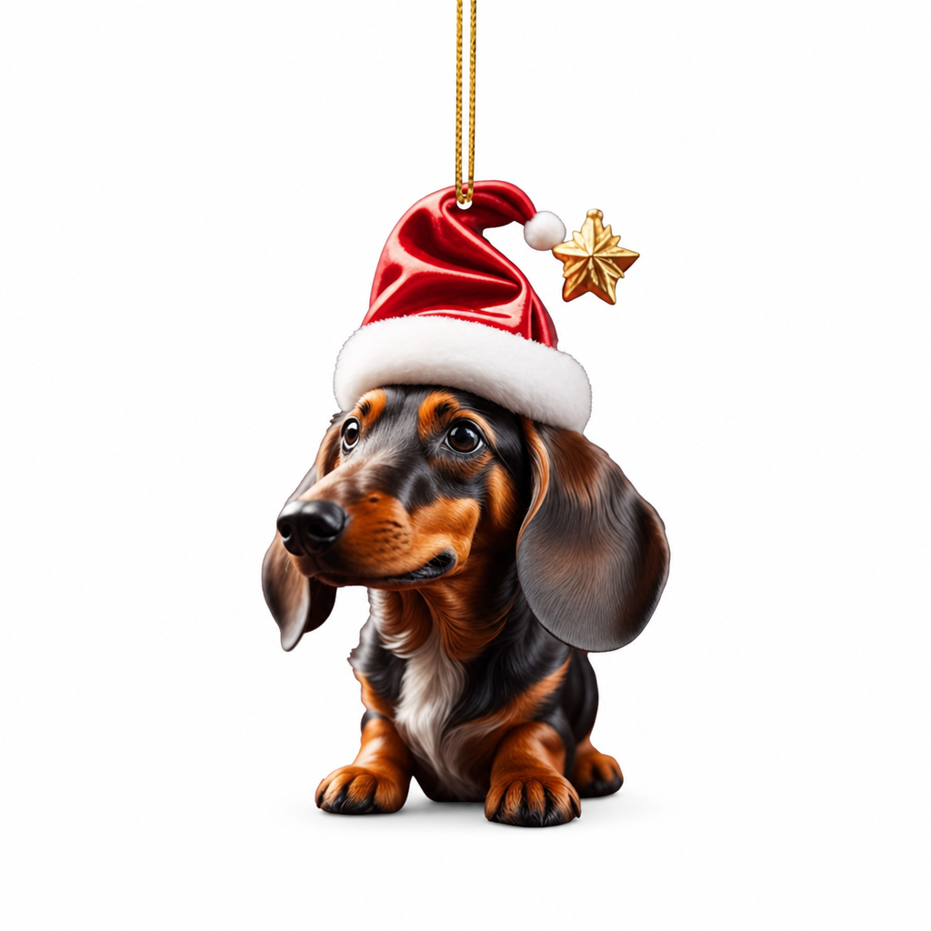 Trim Your Tree Instantly! Shatterproof Acrylic Dachshund Ornament（3-Pack）