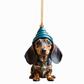 Trim Your Tree Instantly! Shatterproof Acrylic Dachshund Ornament（3-Pack）