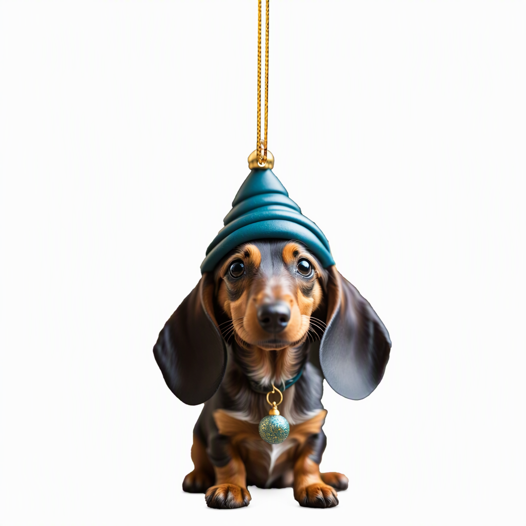 Trim Your Tree Instantly! Shatterproof Acrylic Dachshund Ornament（3-Pack）