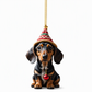Trim Your Tree Instantly! Shatterproof Acrylic Dachshund Ornament（3-Pack）