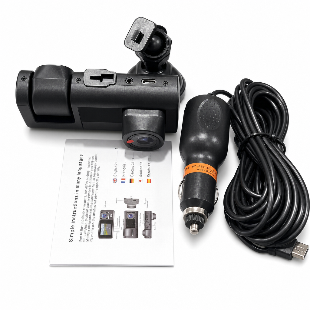 Record Every Angle Instantly! 3-Channel 1080P Car Dash Cam