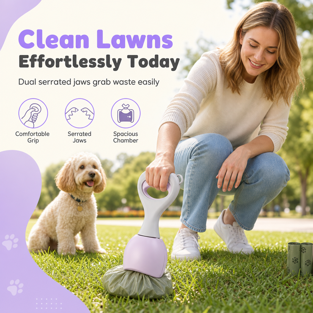 Scoop Pet Waste Instantly! One-Hand Portable Poop Scooper