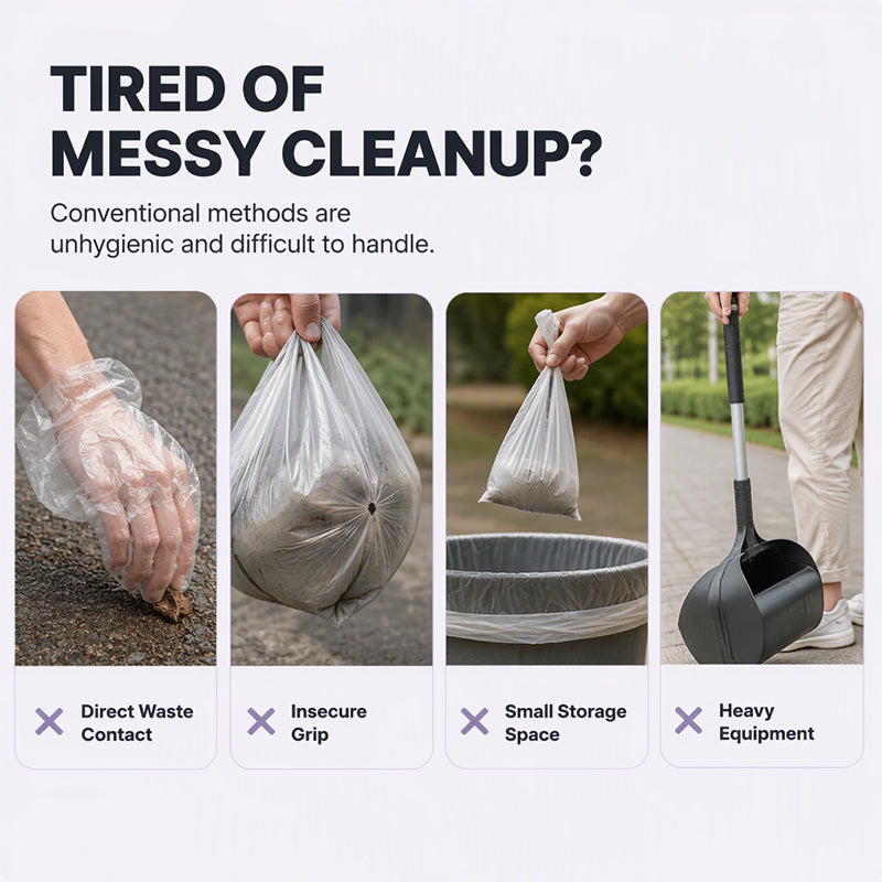 Scoop Pet Waste Instantly! One-Hand Portable Poop Scooper