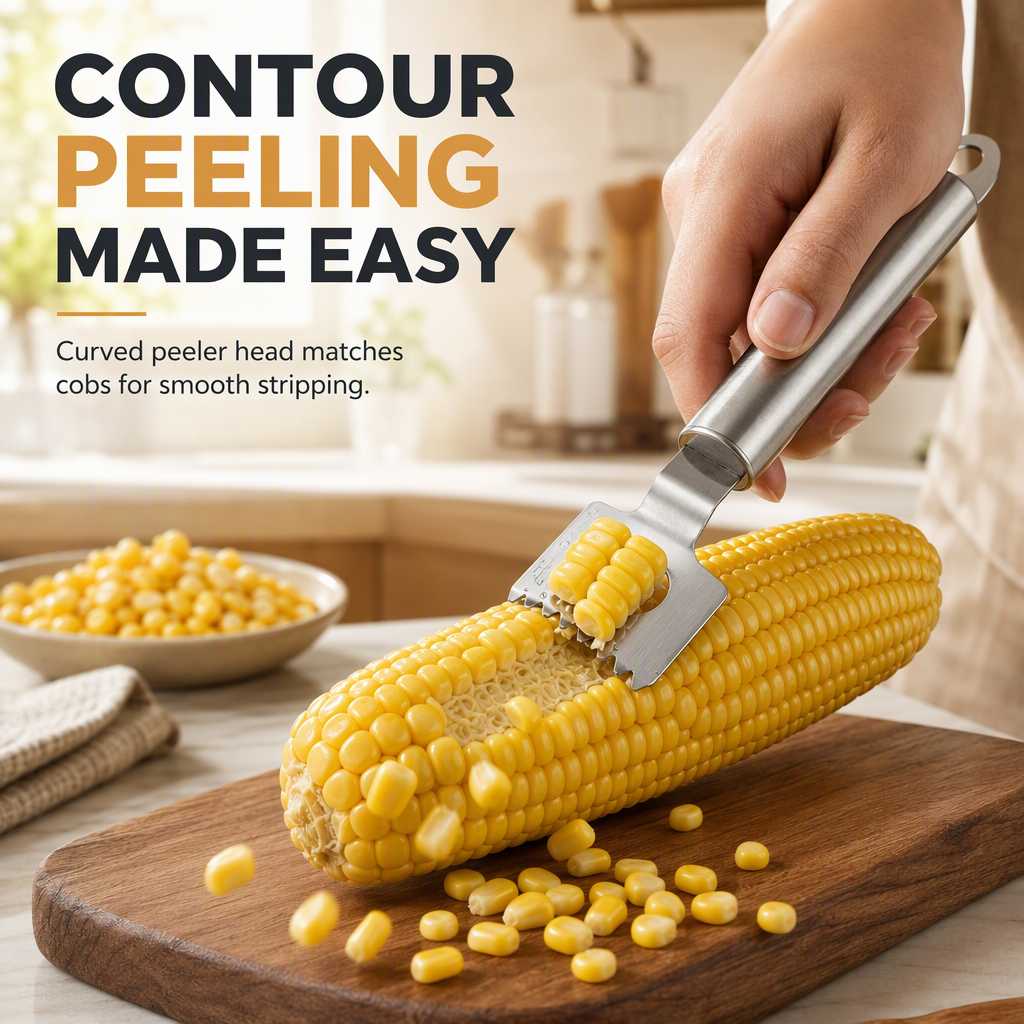 Strip Corn Instantly! 2-in-1 Stainless Steel Corn Peeler & Bottle Opener