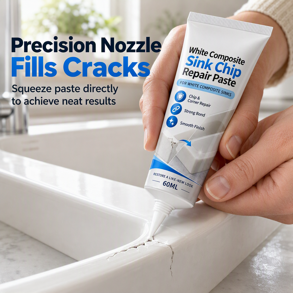 Repair Sink Cracks Instantly! White Composite Repair Paste