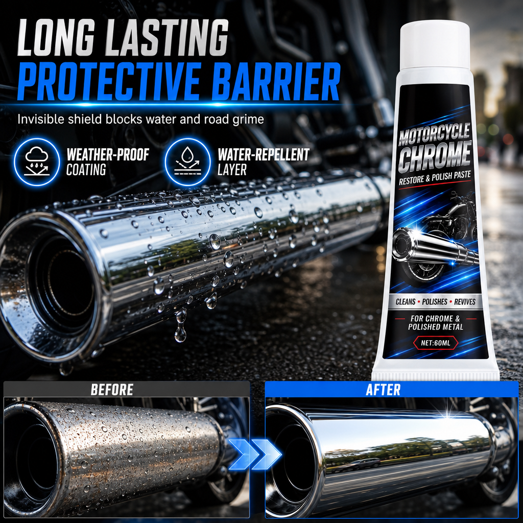 Restore Chrome Shine Instantly! Metal Polishing Paste