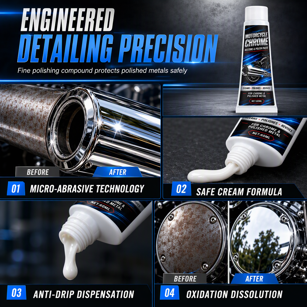 Restore Chrome Shine Instantly! Metal Polishing Paste