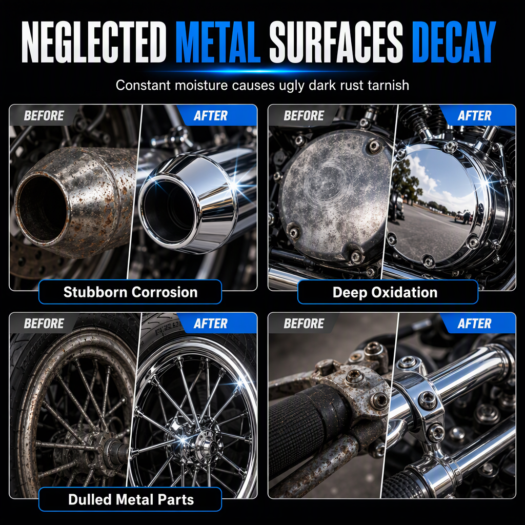 Restore Chrome Shine Instantly! Metal Polishing Paste