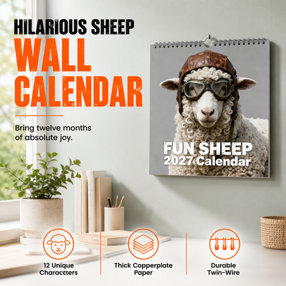Add Fun to Your Desk Instantly! Funny Sheep 2027 Desk Calendar