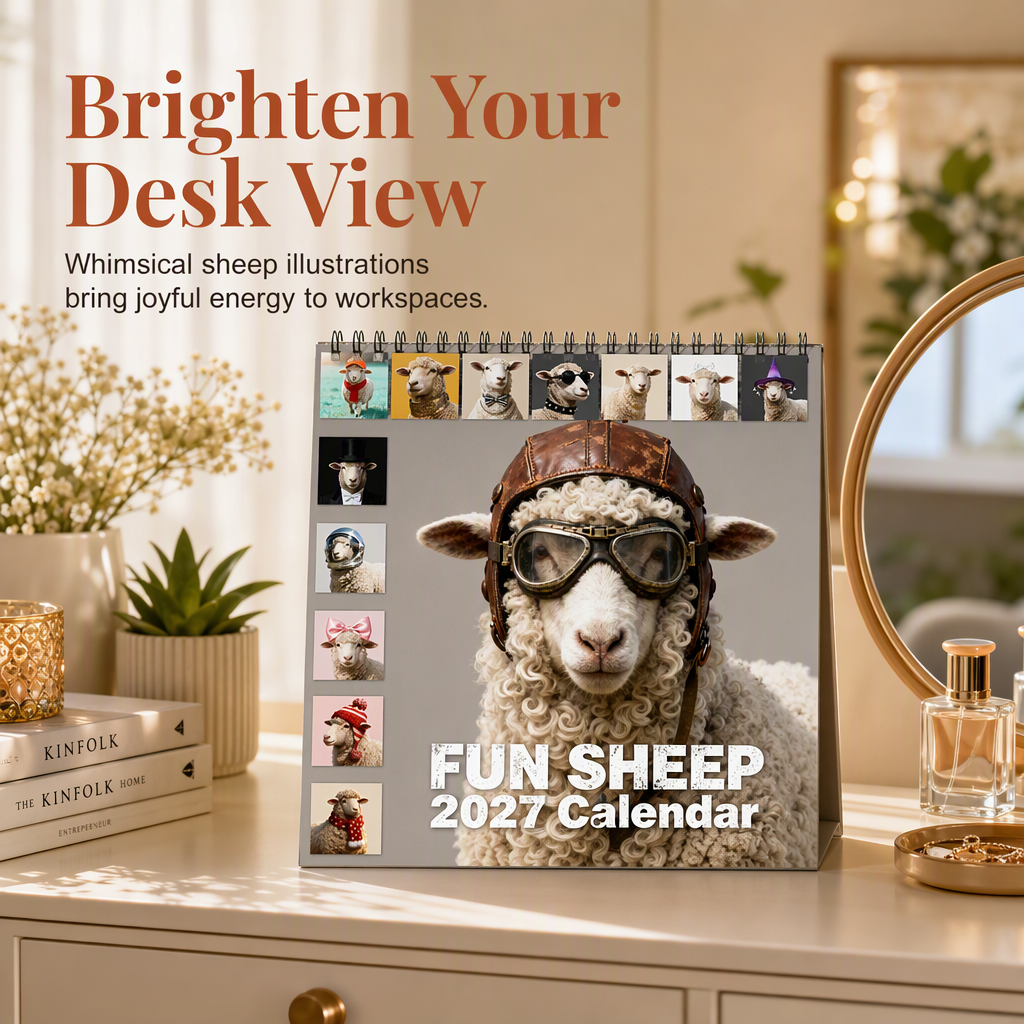 Add Fun to Your Desk Instantly! Funny Sheep 2027 Desk Calendar