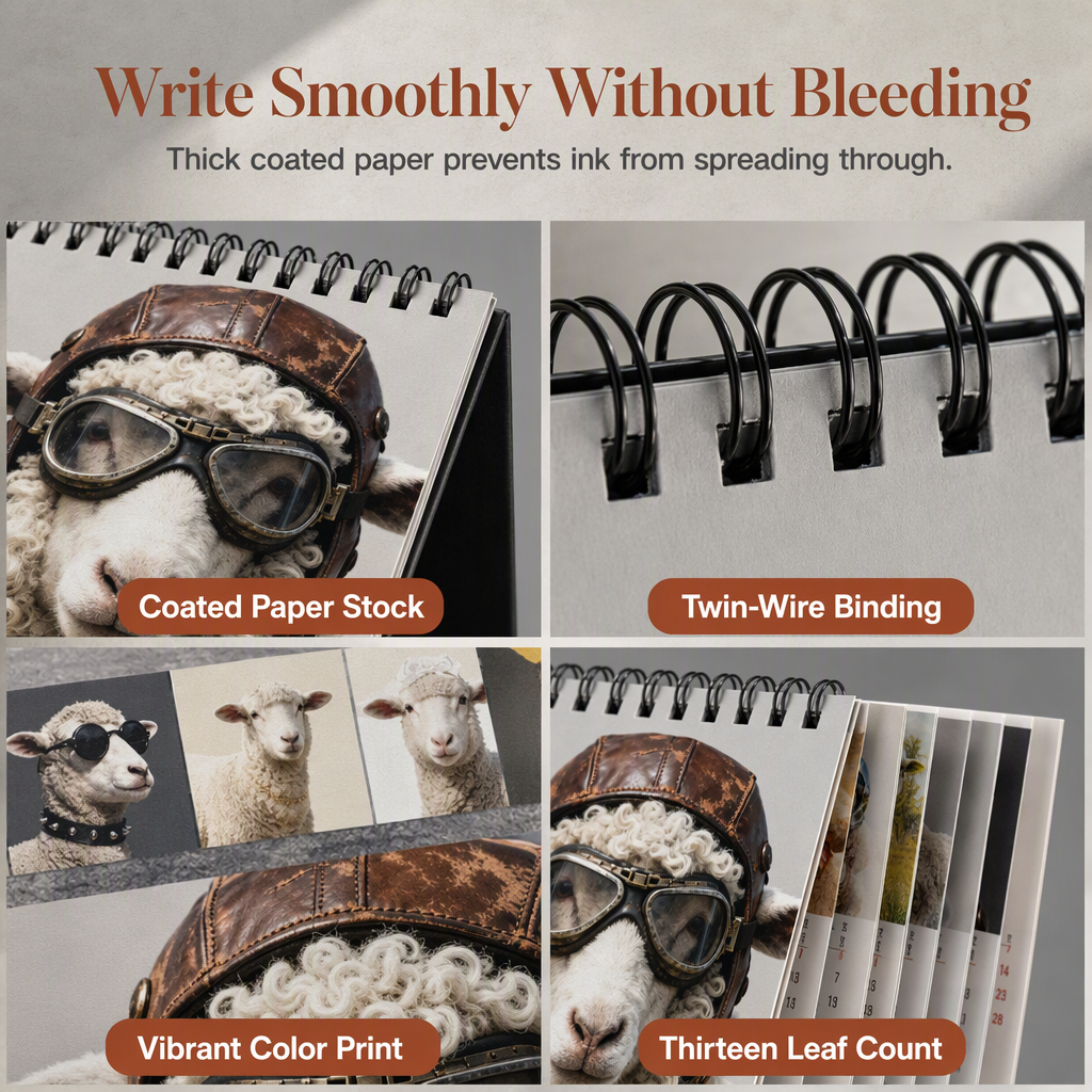 Add Fun to Your Desk Instantly! Funny Sheep 2027 Desk Calendar
