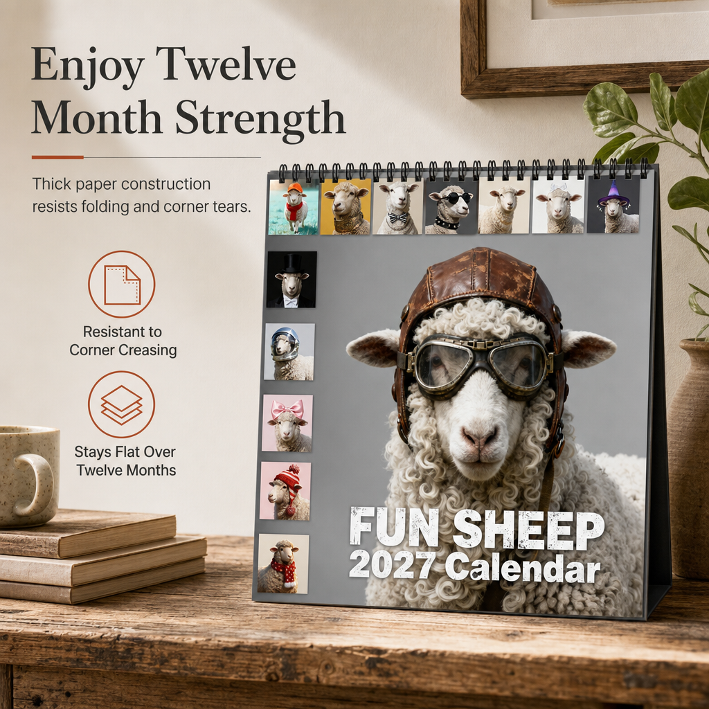Add Fun to Your Desk Instantly! Funny Sheep 2027 Desk Calendar